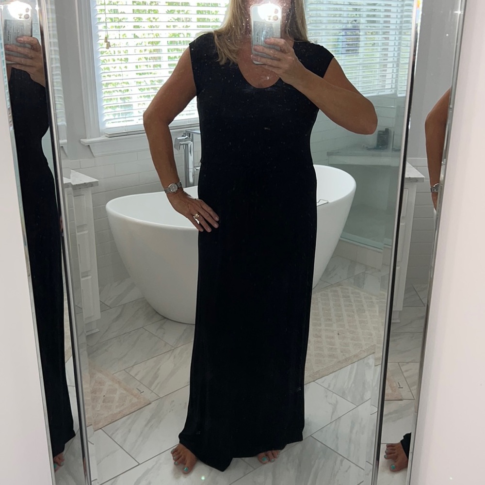 rayon spandex, maxi dress with adjustable tie waist